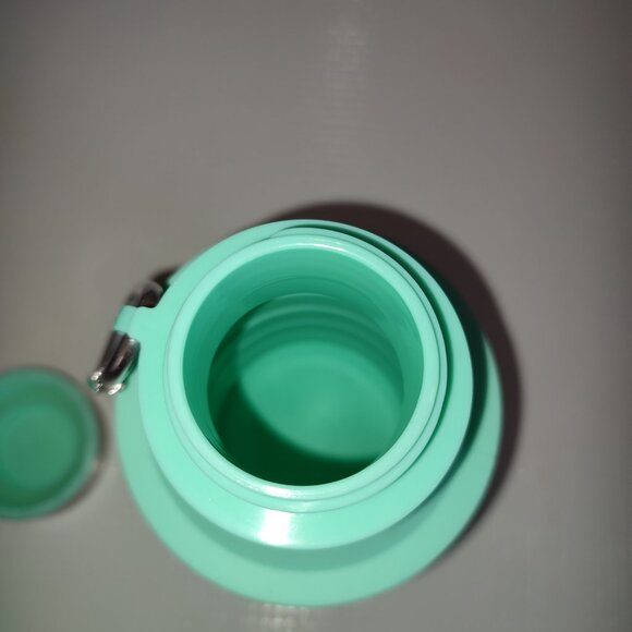 NEW Teal Green Foldable Water Bottle Sport Silicone Portable Extensible Travel - Picture 8 of 12
